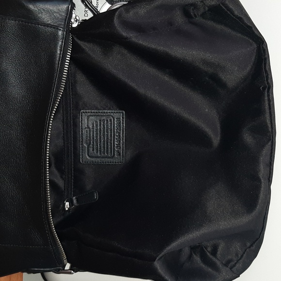 NEW! VINTAGE COACH 2014 "Charlie" Black Leather Kangaroo Pouch Hobo Shoulder Bag - Picture 7 of 11